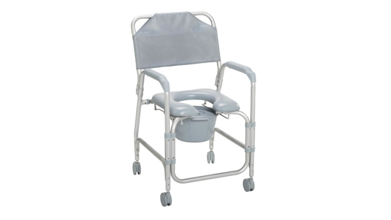 Aluminum Shower Chair and Commode with Casters