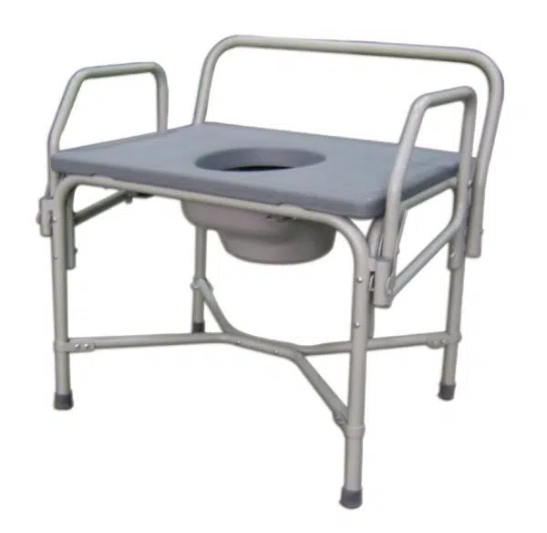 COMMODE, DROP ARM, 850LBS CAP