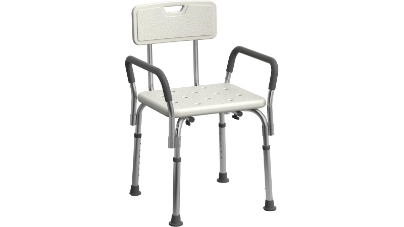 Medline Shower Chair Bath Seat with Padded Armrests and Back