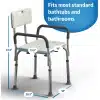 Medline Shower Chair Bath Seat with Padded Armrests and Back