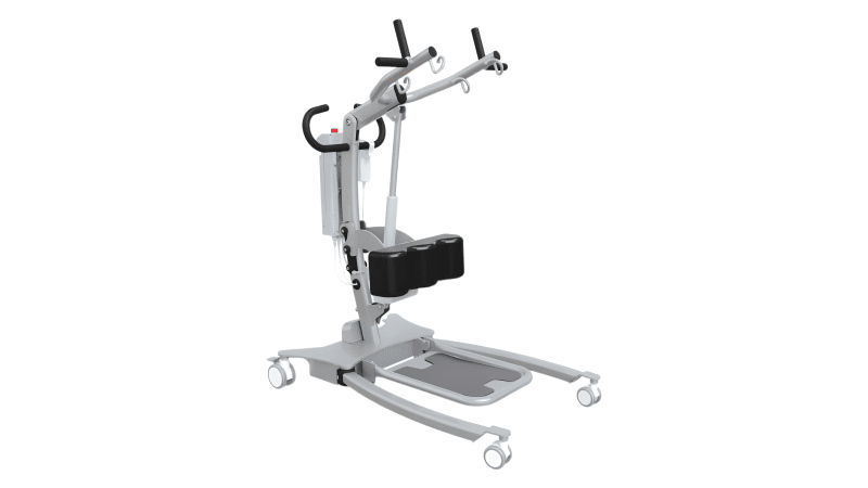Patient lift with wheels and supports
