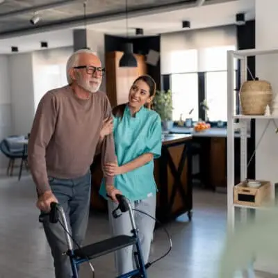 Senior with rollator