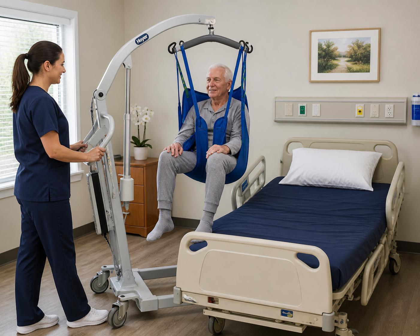 Patient lift and transfer equipment rental for safer home mobility support