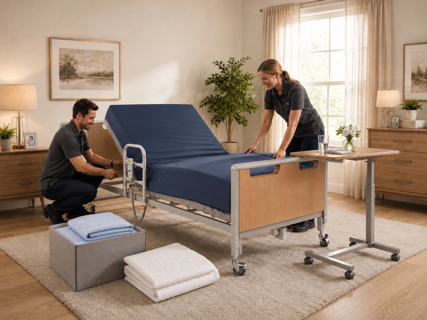 Premium hospital bed package for home care from TLC Home Mobility