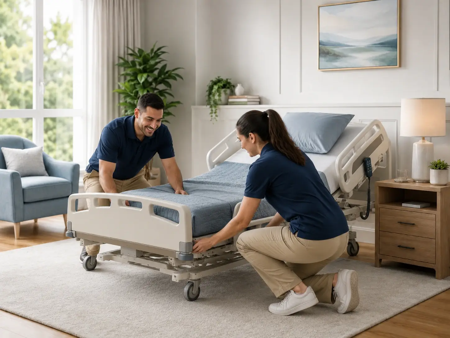 Medical equipment rentals for home recovery including mobility support