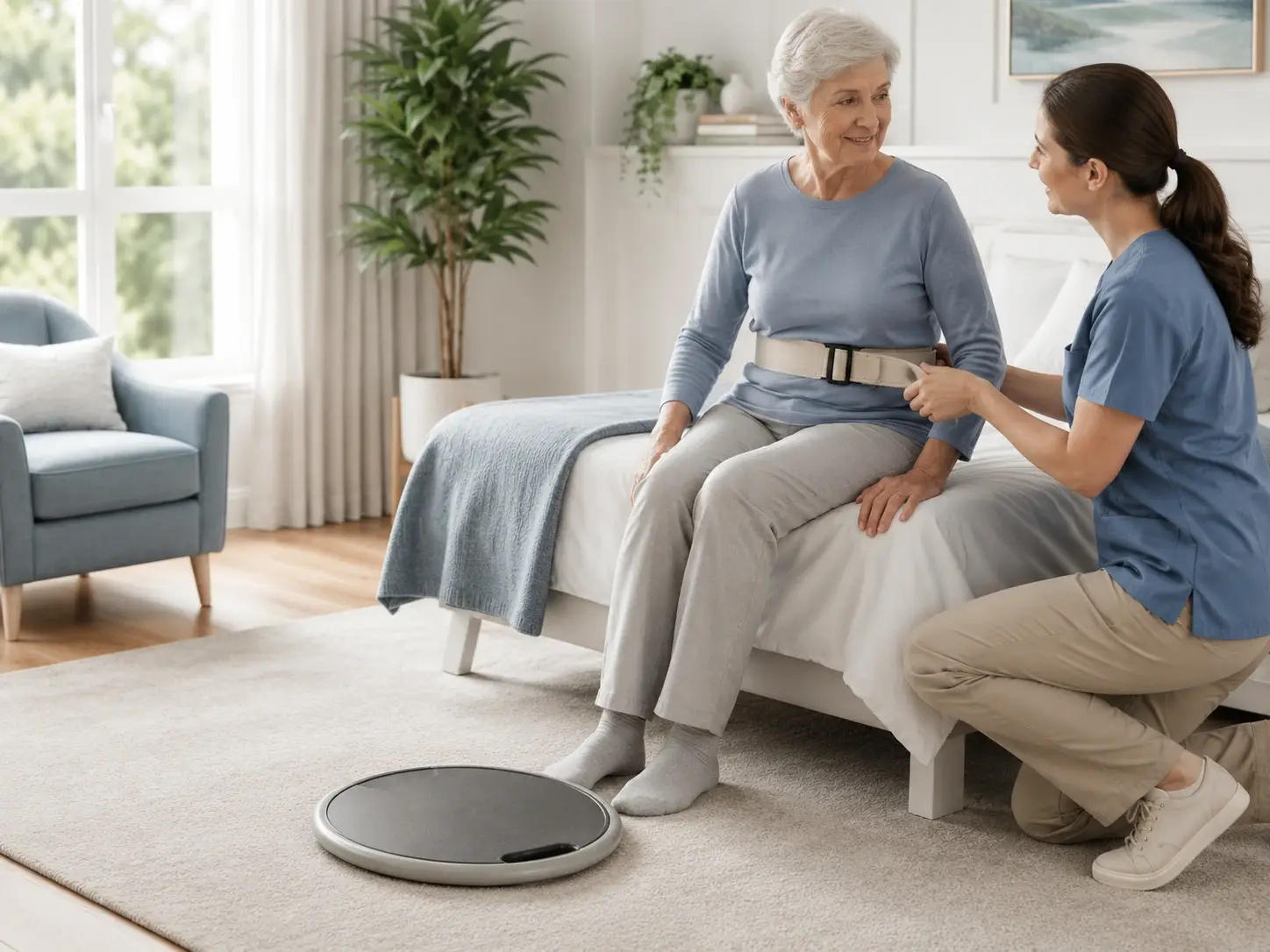 Transfer disc rental for pivot transfers and caregiver support