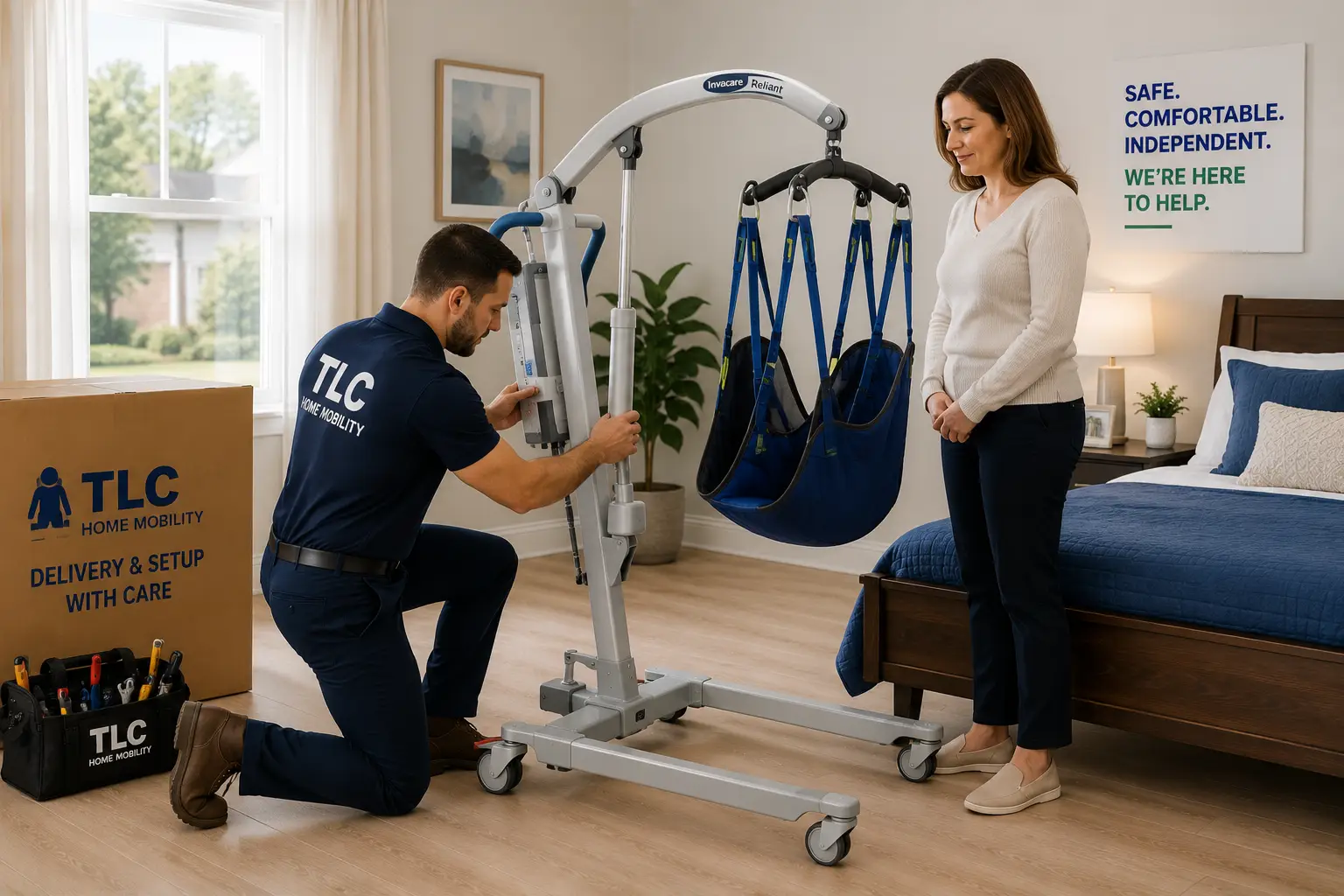 Equipment delivery and setup service