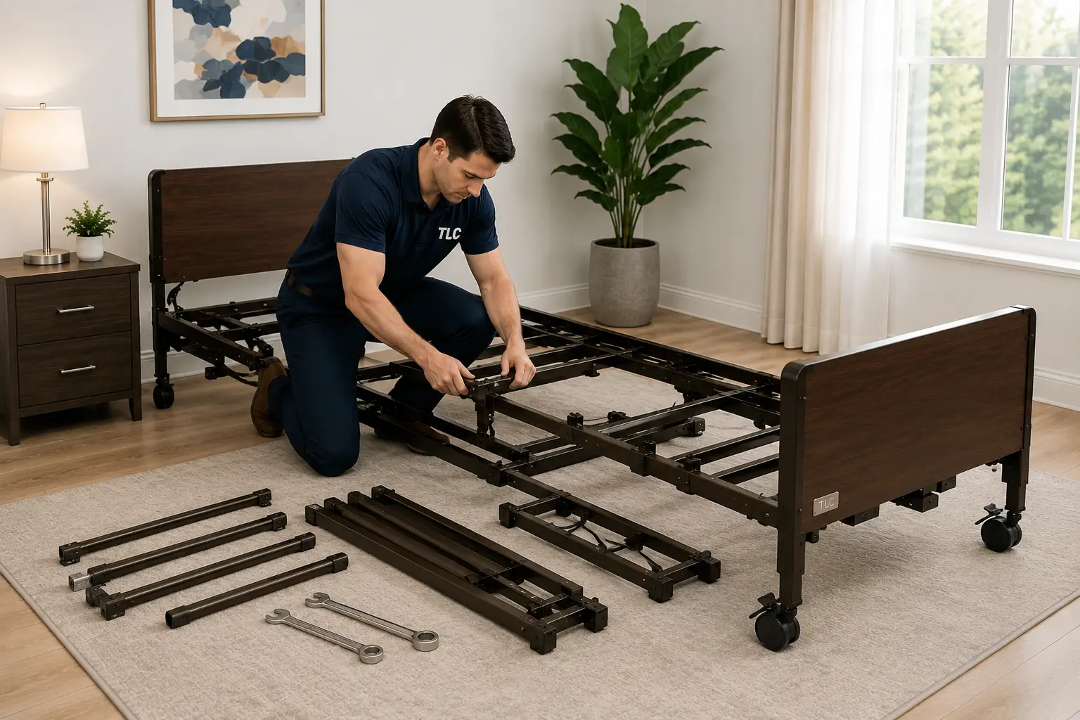 Hospital bed assembly and disassembly service