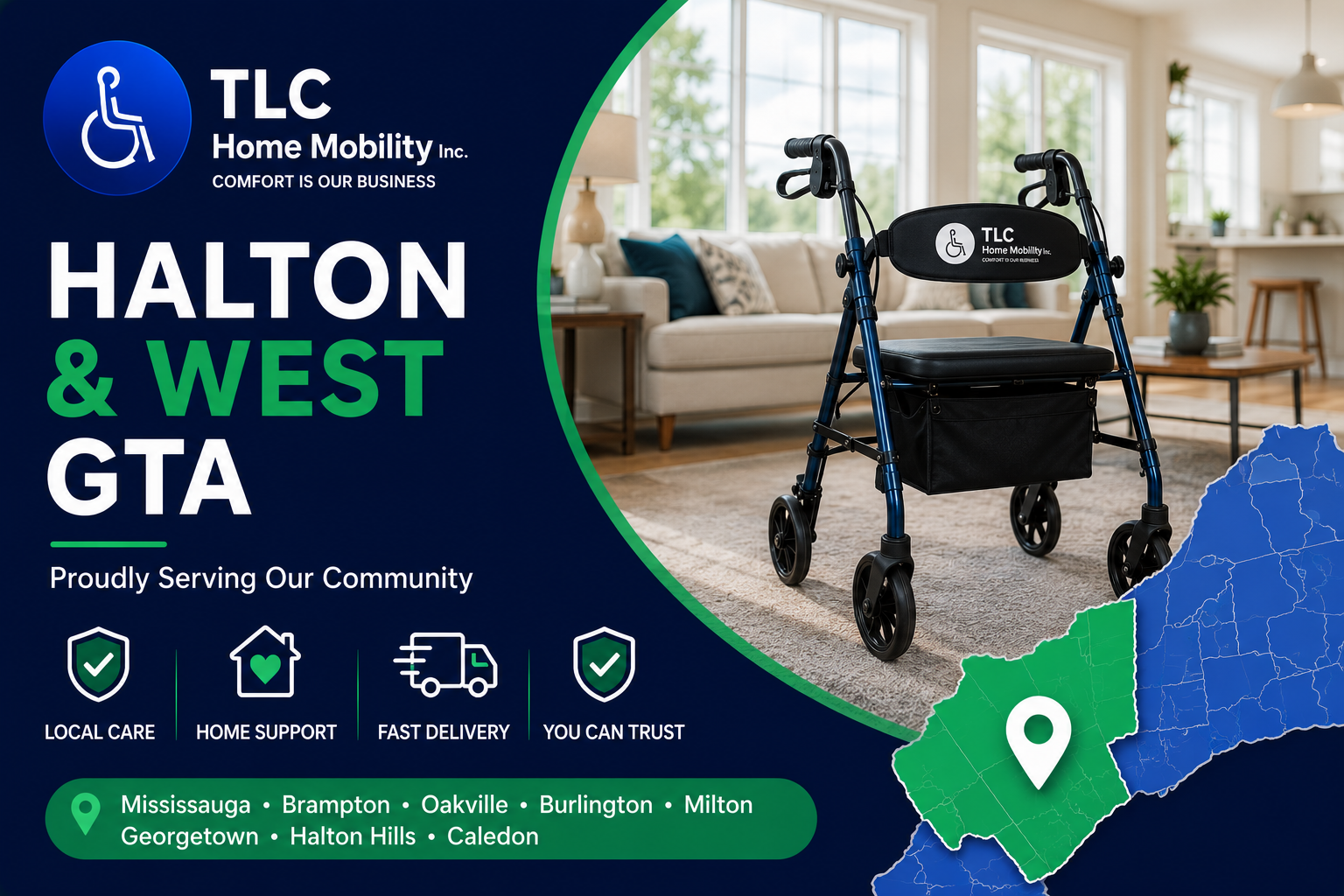 TLC service areas image for Halton and West GTA