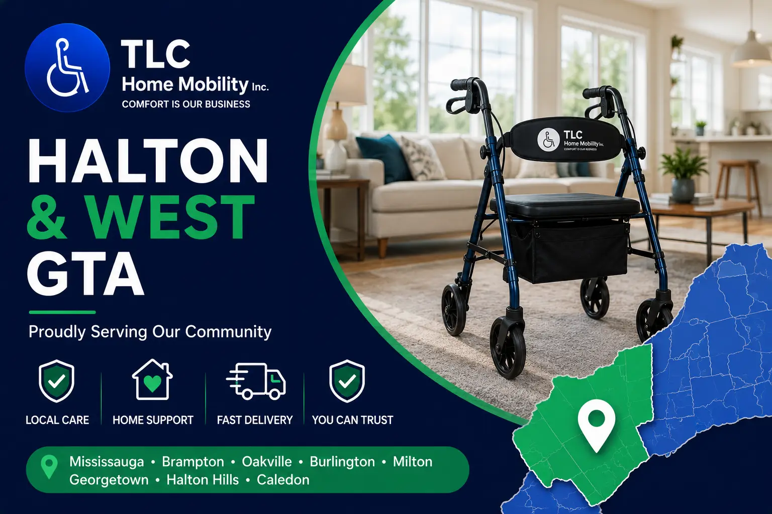 TLC service areas image for Halton and West GTA